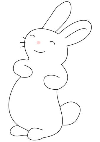 Kawaii Bunny Coloring Page